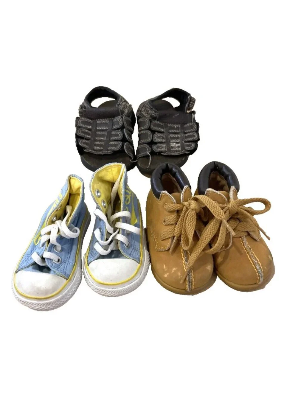 Lot of 3 Toddler Shoes Sneakers Converse All Star Baby Sandals Carters Size 2